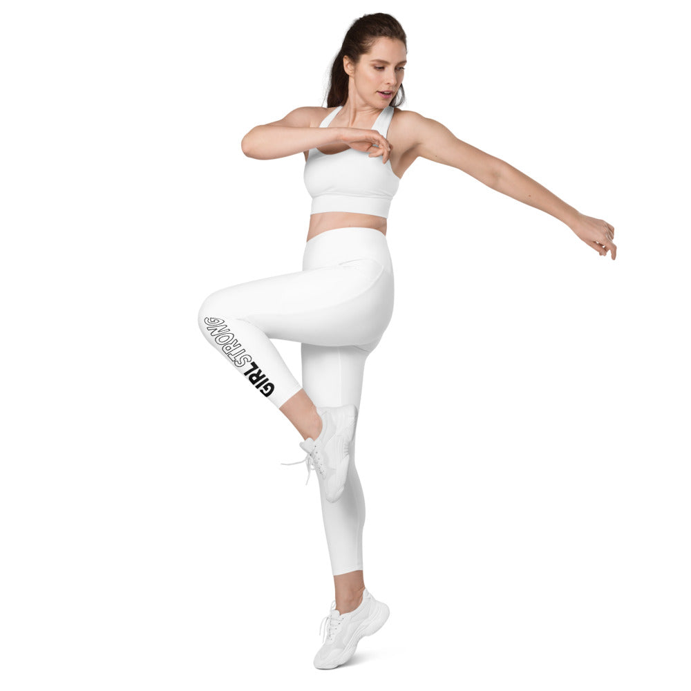 ELEVATED ESSENTIALS, THE PERFECT SIDE POCKET LEGGING POWER WHITE GIRLSTRONG