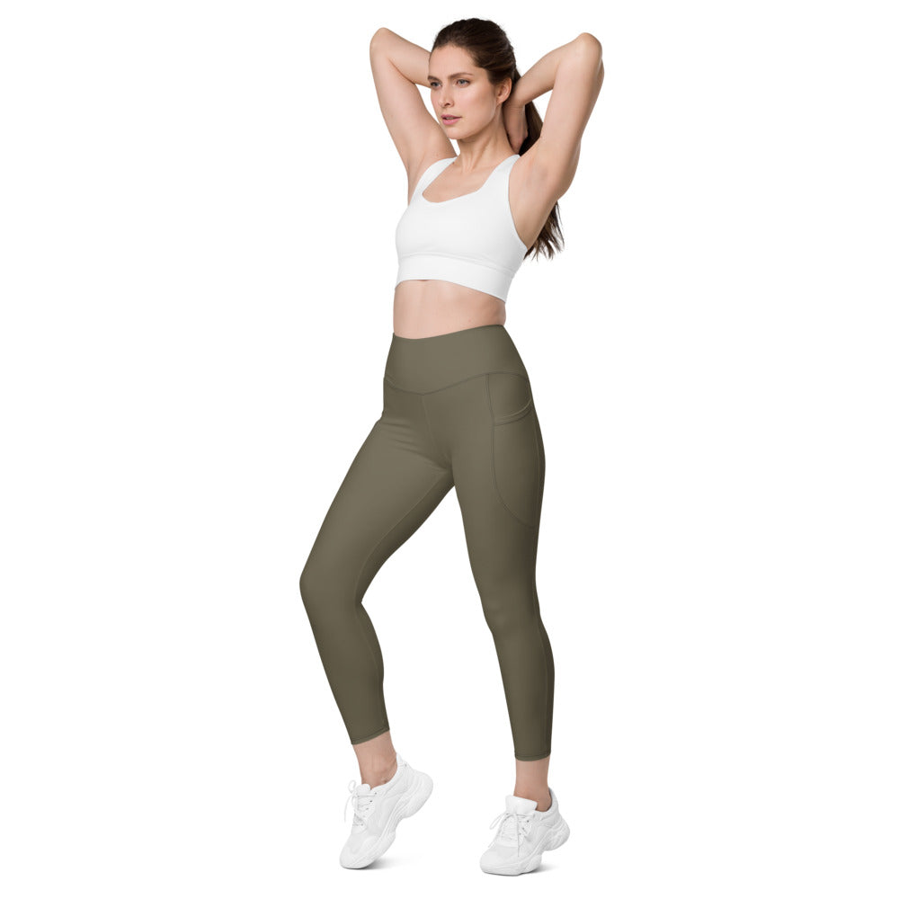ELEVATED ESSENTIALS, THE PERFECT SIDE POCKET LEGGING ARMY GREEN