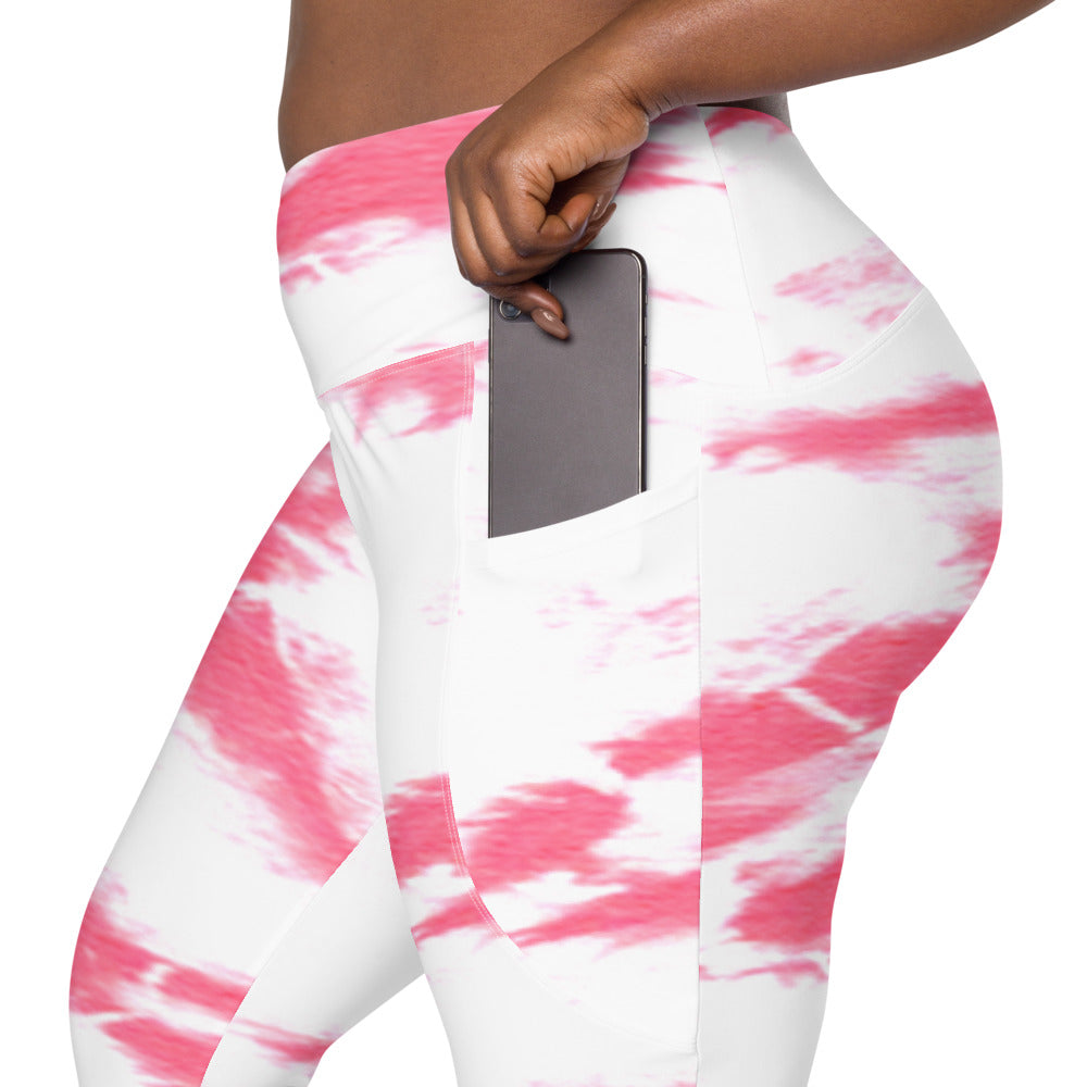 ELEVATED ESSENTIALS, THE PERFECT SIDE POCKET LEGGING PINK TIE DYE