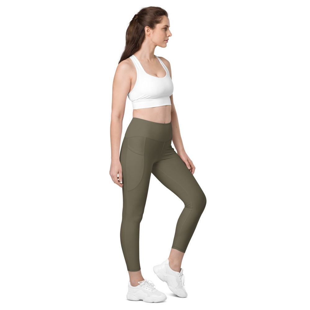 ELEVATED ESSENTIALS, THE PERFECT SIDE POCKET LEGGING ARMY GREEN