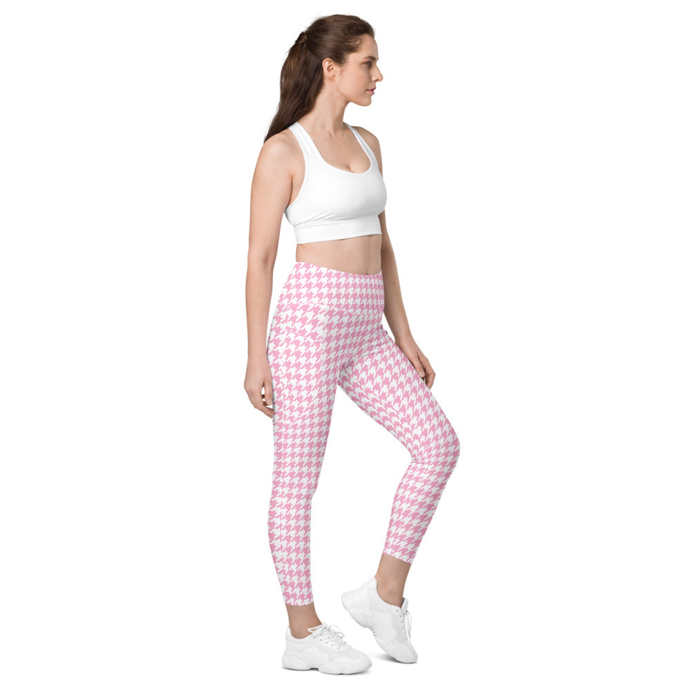 ELEVATED ESSENTIALS, THE PERFECT SIDE POCKET LEGGING PRETTY PINK HOUNDSTOOTH