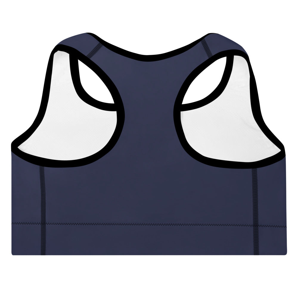 ELEVATED ESSENTIALS, THE PERFECT PADDED SPORTS BRA NAVY BLUE