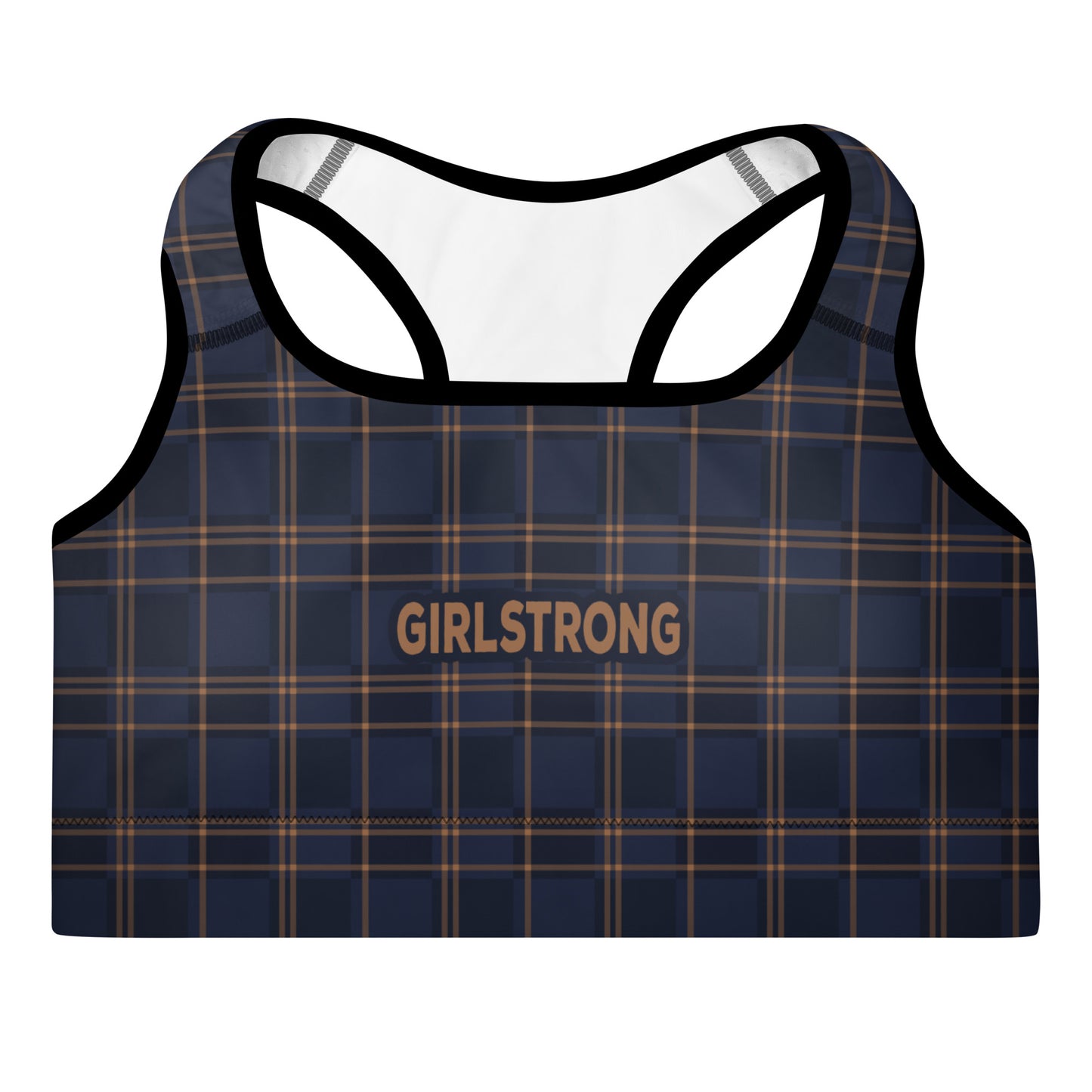Women's vintage plaid padded bra - fashionable retro-style lingerie-girlstronginc.com