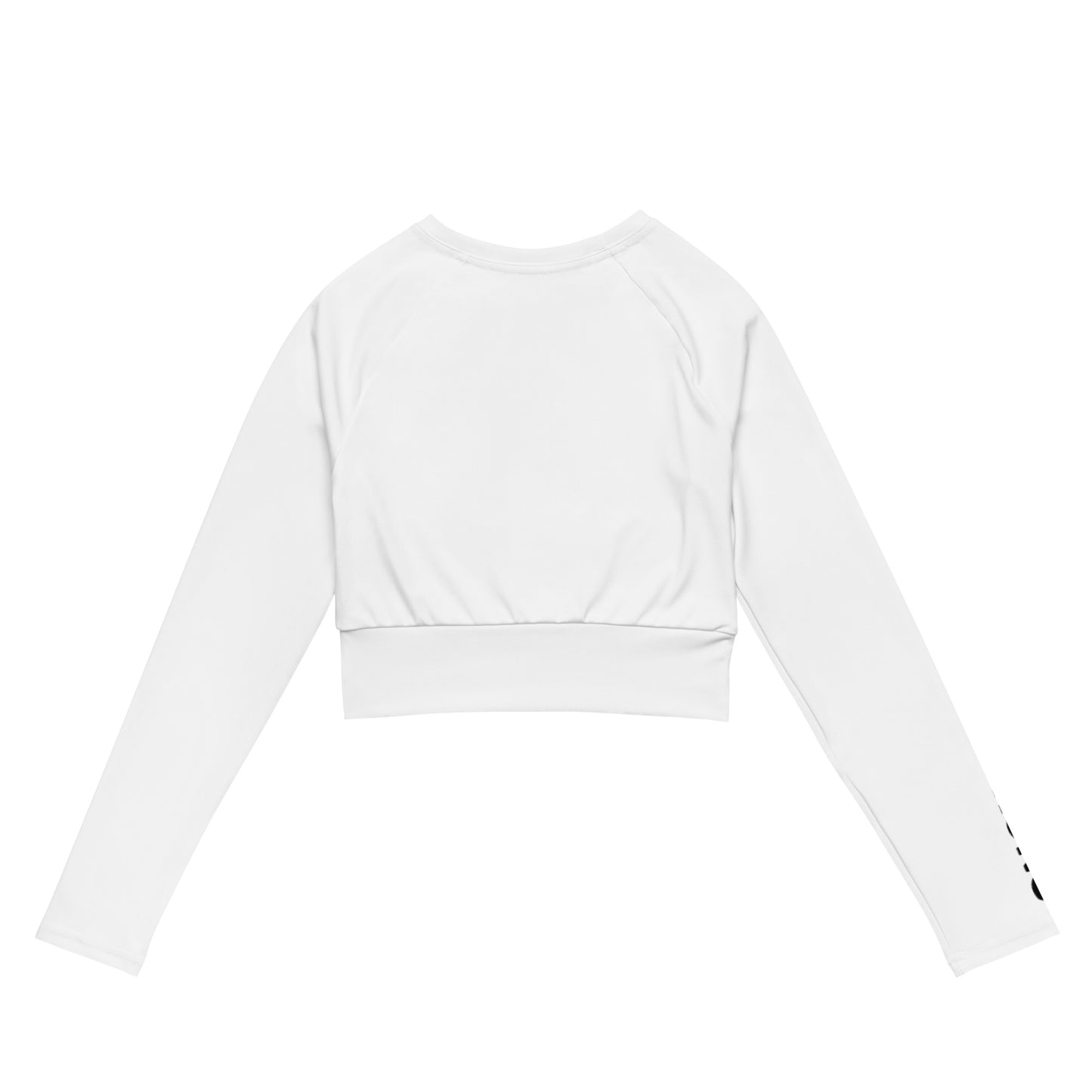 THE ESSENTIAL, SOFT STRETCH, LONG SLEEVE FITTED CROP TOP POWER WHITE