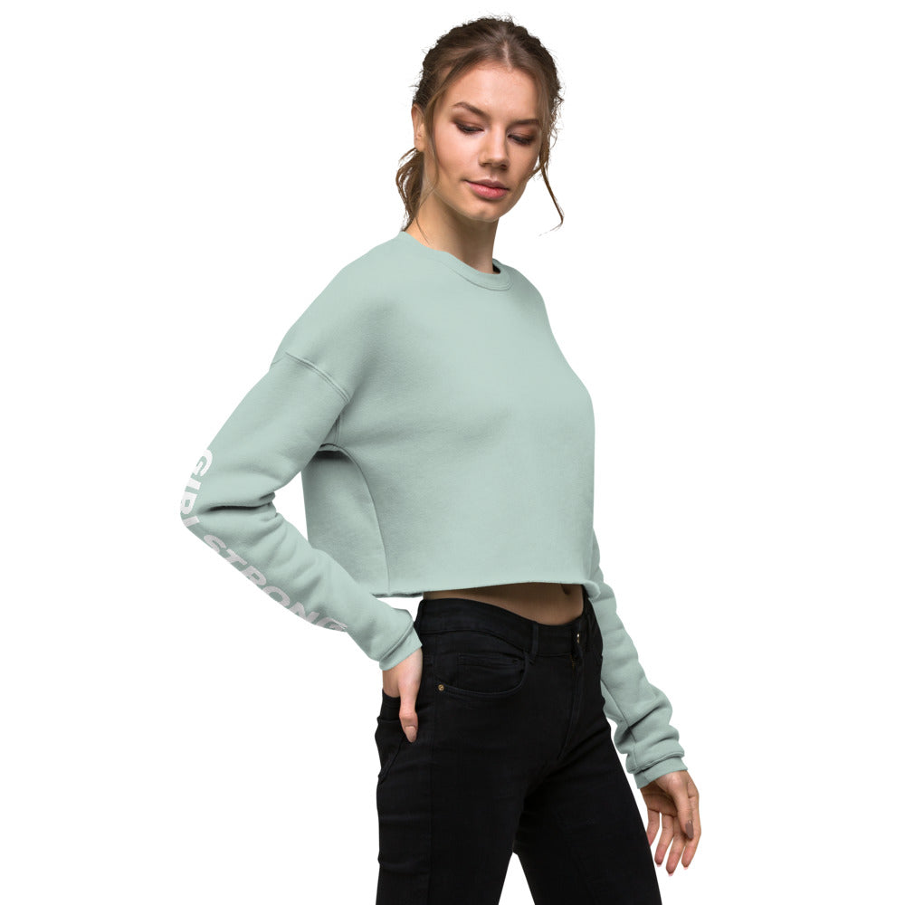 EVERYDAY GIRLSTRONG FLEECE CROPPED SWEATSHIRT DUSTY BLUE