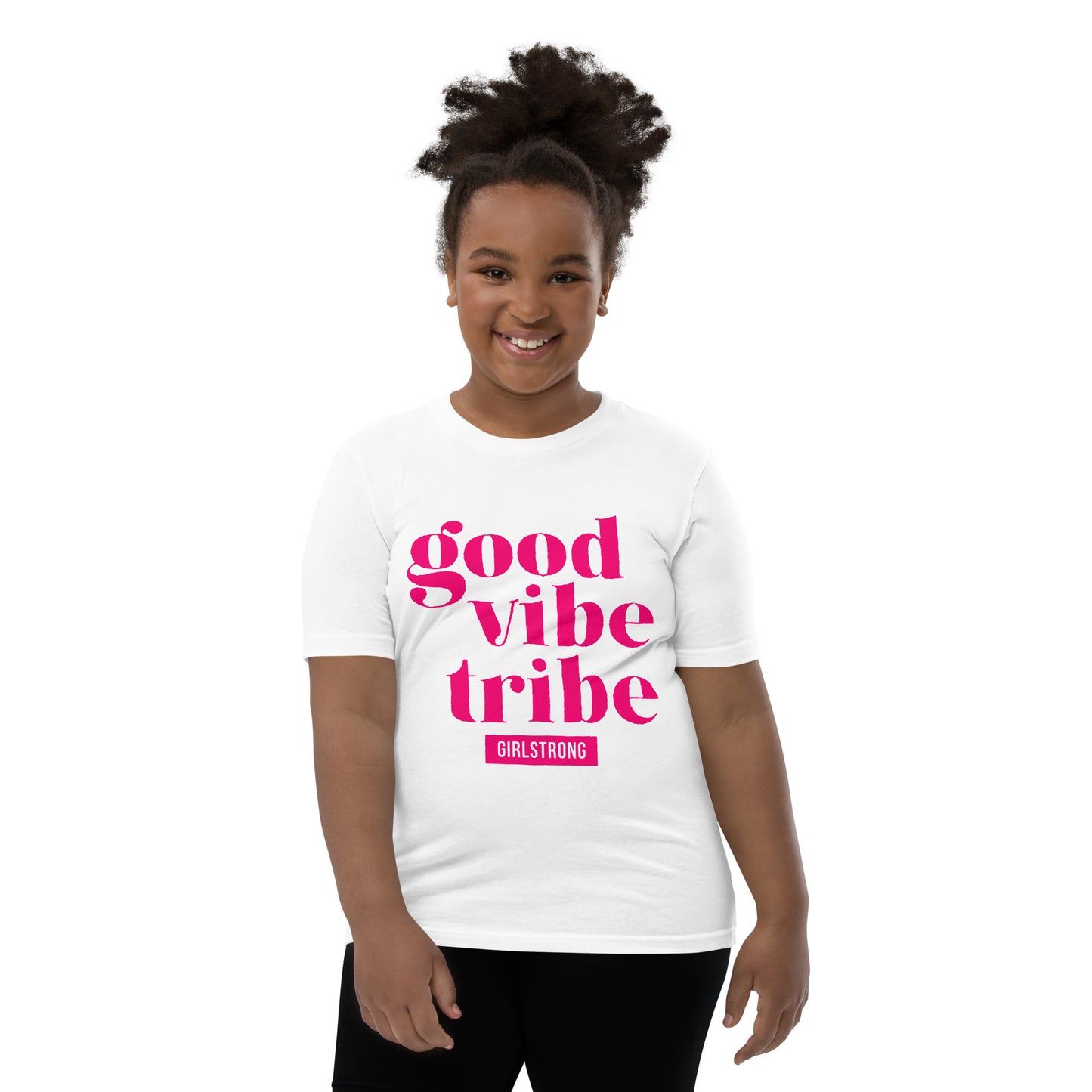 THE EMPOWER TEE - GOOD VIBE TRIBE PINK & WHITE