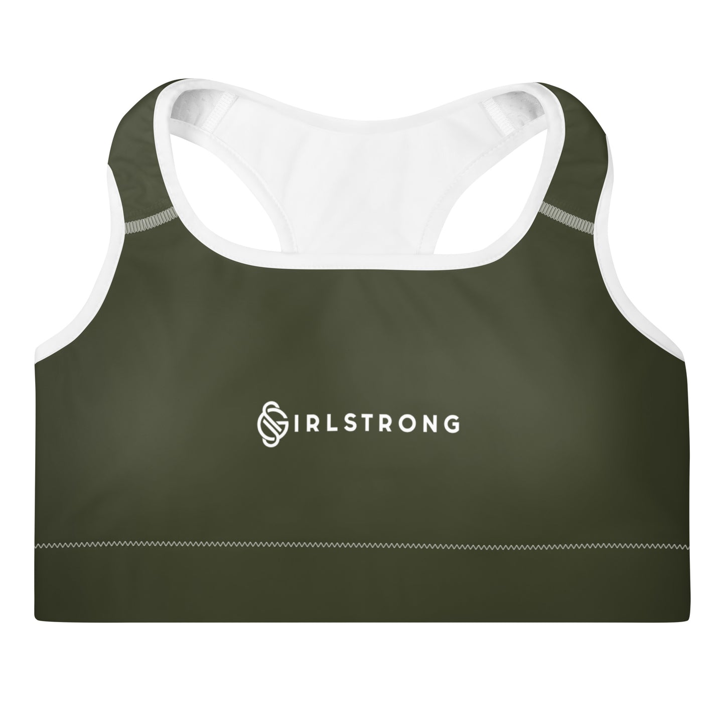 ELEVATED ESSENTIALS, GS LOGO THE PERFECT PADDED SPORTS BRA OLIVE