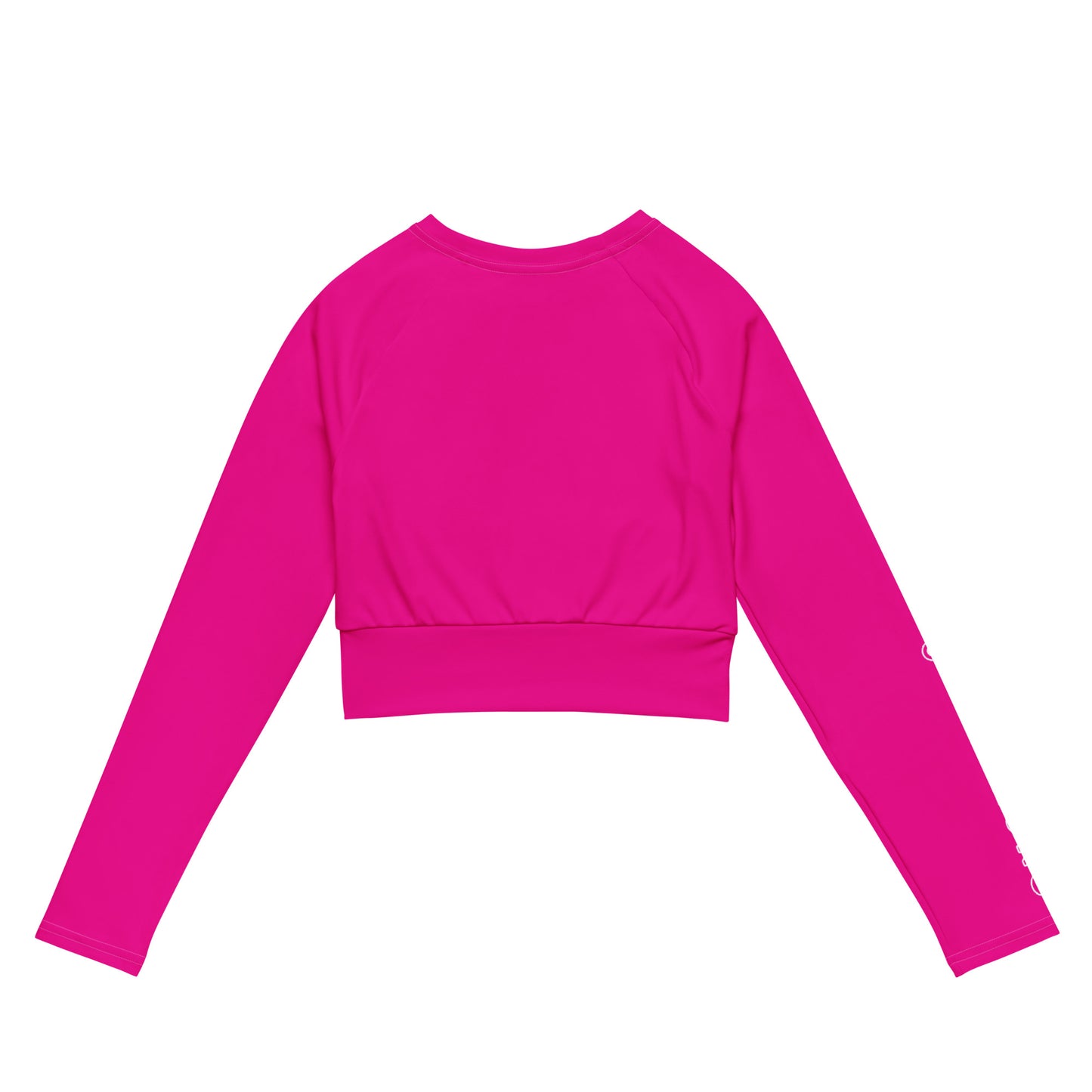 THE ESSENTIAL LONG SLEEVE FITTED CROP TOP POWER PINK
