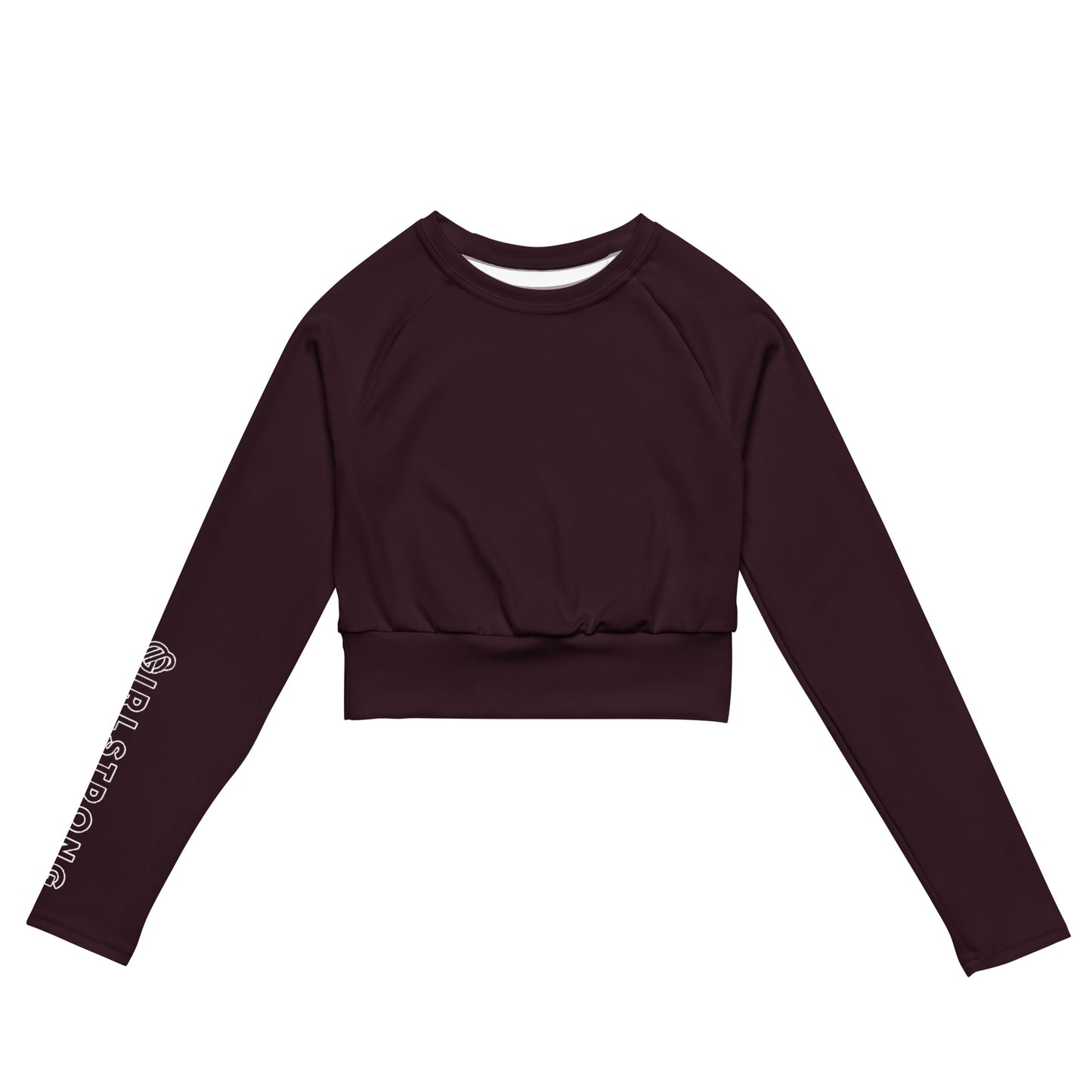 THE ESSENTIAL LONG SLEEVE FITTED  CROP TOP CABERNET