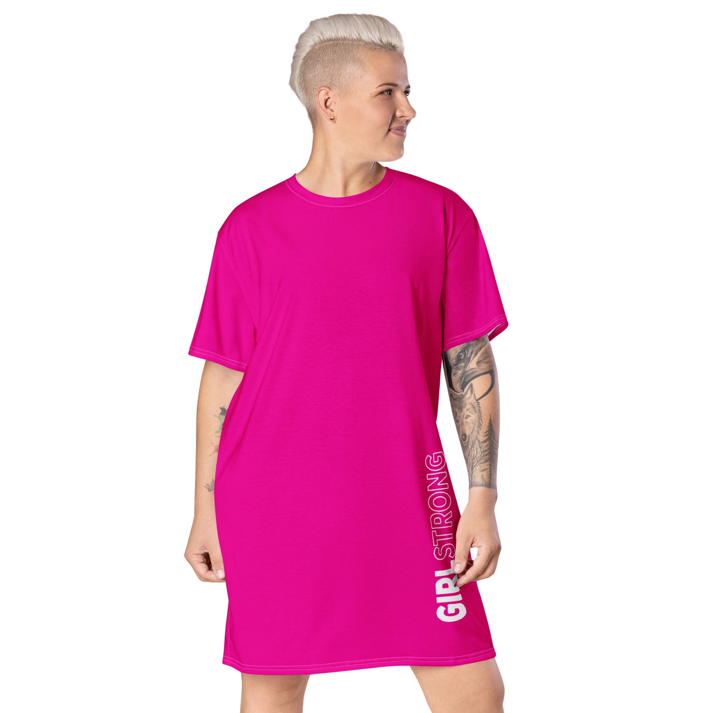 GIRLSTRONG SPORT T-SHIRT DRESS POWER PINK GIRLSTRONG