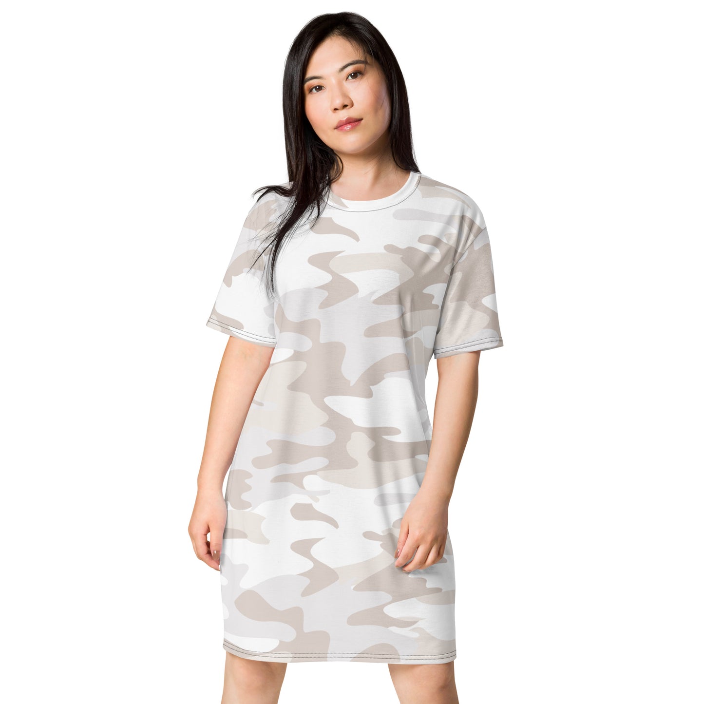 GIRLSTRONG SPORT T-SHIRT DRESS WHITE CAMO