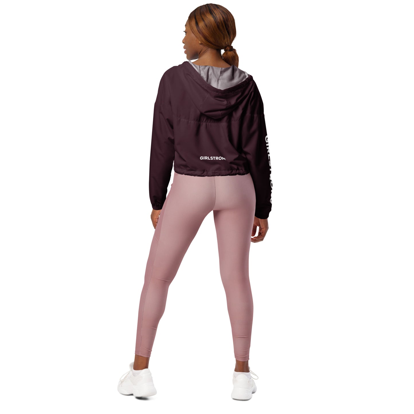GIRLFRIEND PULLOVER CROP WINDBREAKER GARNET GIRLSTRONG