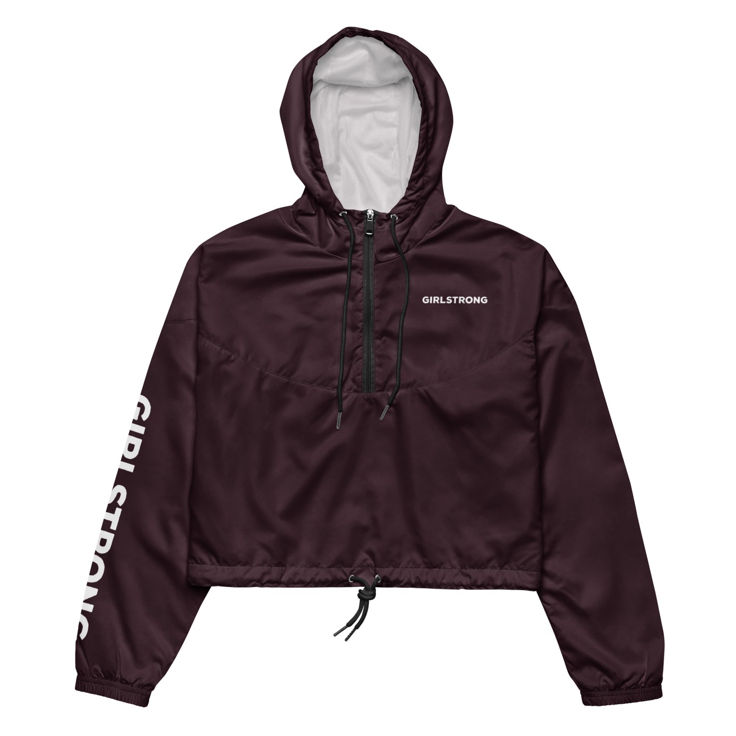 GIRLFRIEND PULLOVER CROP WINDBREAKER GARNET GIRLSTRONG