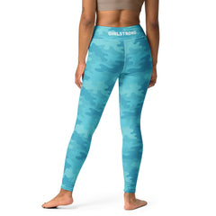 ELEVATED ESSENTIALS, THE PERFECT HIGH WAISTBAND LEGGING TURQUOISE CAMO