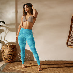 ELEVATED ESSENTIALS, THE PERFECT HIGH WAISTBAND LEGGING TURQUOISE CAMO