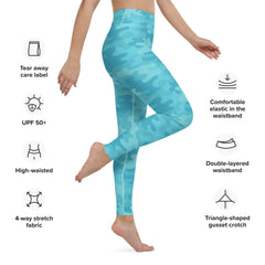 ELEVATED ESSENTIALS, THE PERFECT HIGH WAISTBAND LEGGING TURQUOISE CAMO
