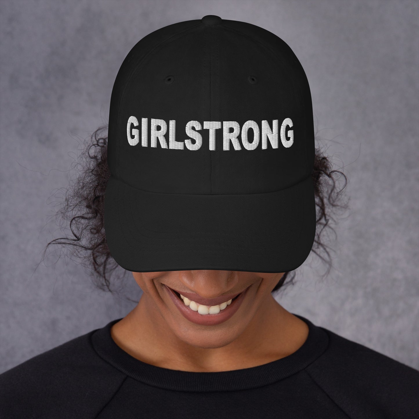 ELEVATED BASICS, BLACK BASEBALL CAP GIRLSTRONG AVAILABLE IN 12 COLORS