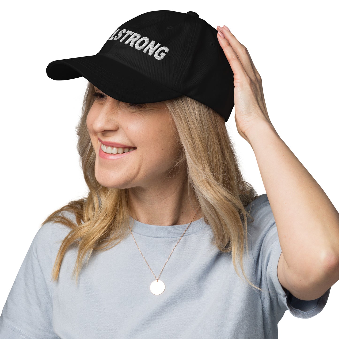 ELEVATED BASICS, BLACK BASEBALL CAP GIRLSTRONG AVAILABLE IN 12 COLORS
