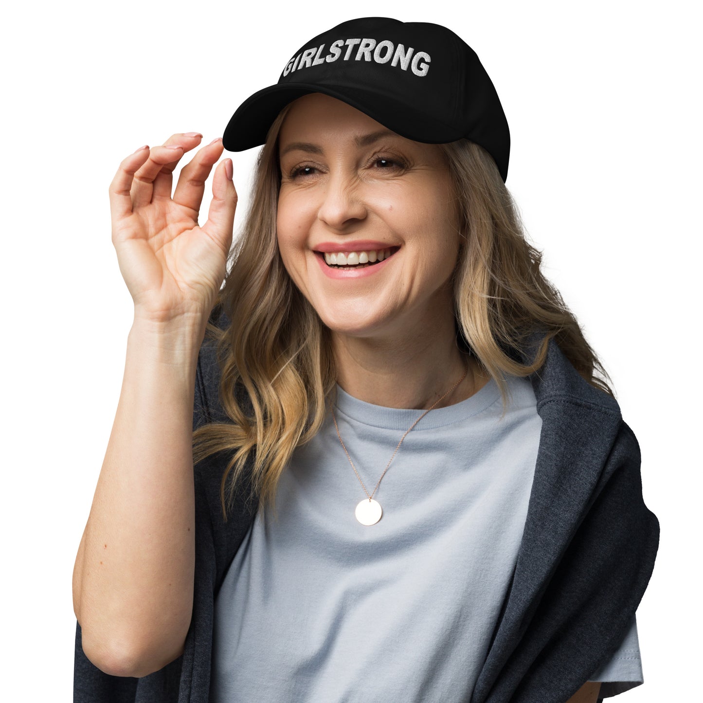 ELEVATED BASICS, BLACK BASEBALL CAP GIRLSTRONG AVAILABLE IN 12 COLORS