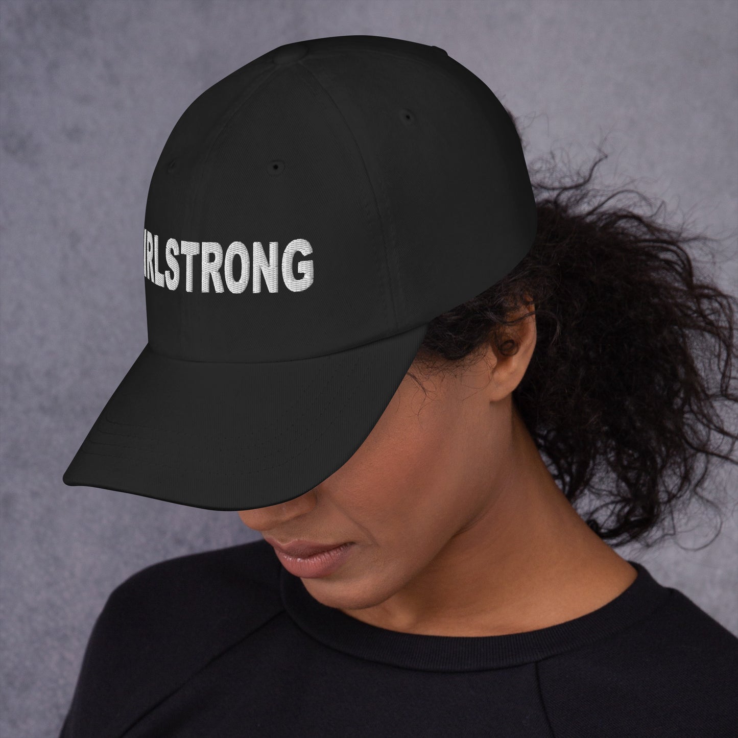 ELEVATED BASICS, BLACK BASEBALL CAP GIRLSTRONG AVAILABLE IN 12 COLORS