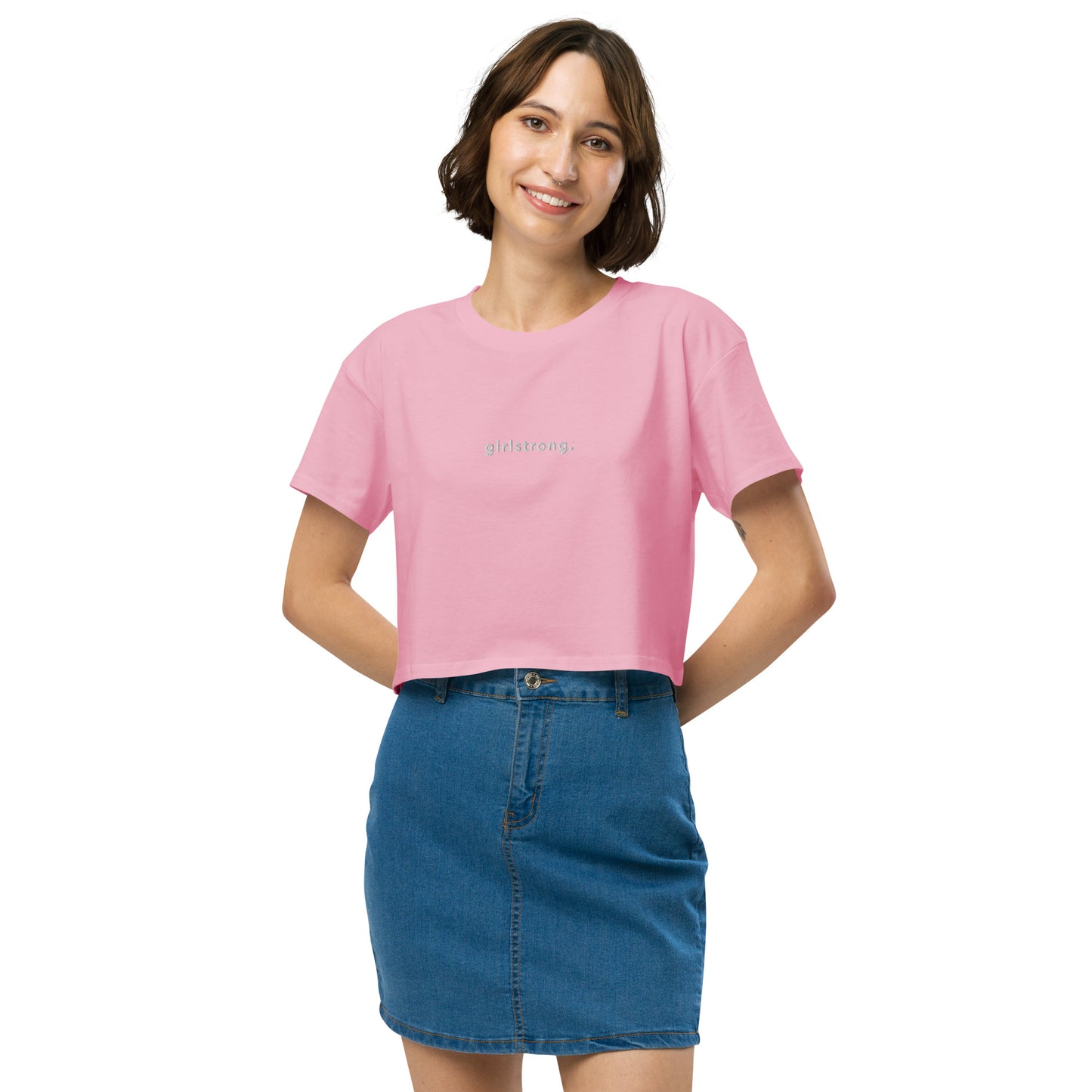 THE ESSENTIAL RELAXED FIT CROP TEE AVAILABLE IN 8 COLORS XS-XL