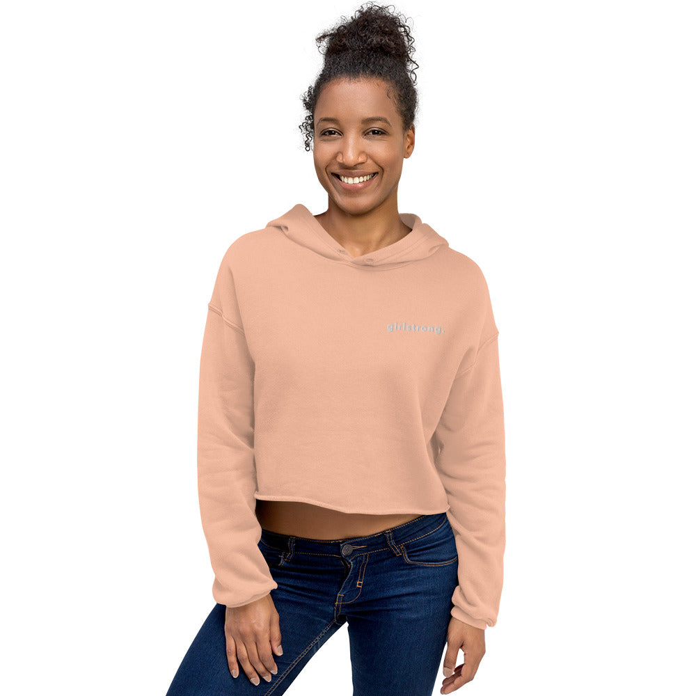 EVERYDAY GIRLSTRONG FLEECE CROPPED HOODIE - GIRLSTRONG GEORGIA PEACH