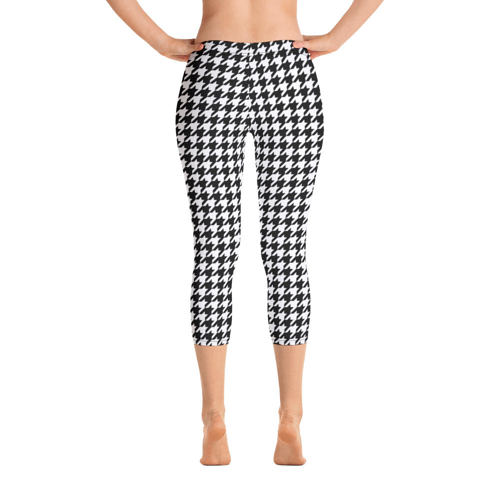 ELEVATED ESSENTIALS, THE PERFECT CAPRI BLACK WHITE HOUNDSTOOTH