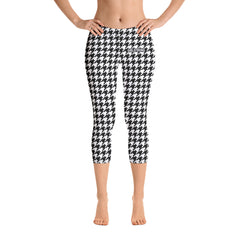 Trendy houndstooth print leggings for women-girlstronginc.com