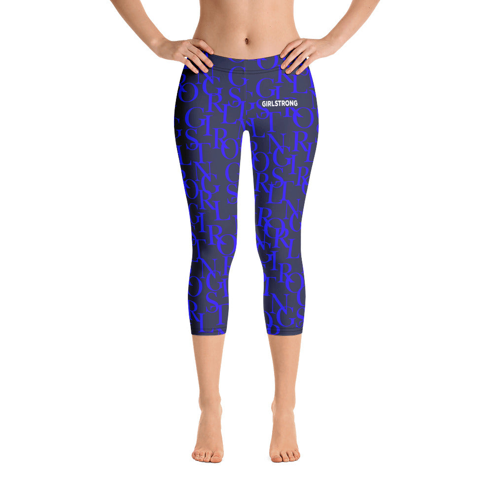 Sporty and fashionable print capris for active women-girlstronginc.com