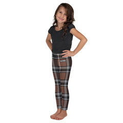 ELEVATED ESSENTIALS, THE PERFECT KID'S LEGGING VINTAGE PLAID CHOCOLATE AND BLACK