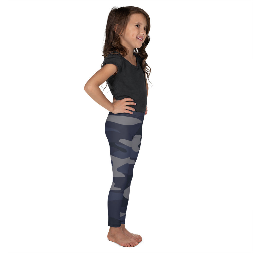 Charming navy camo print leggings for girls 