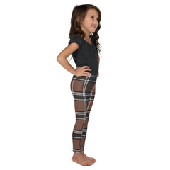 ELEVATED ESSENTIALS, THE PERFECT KID'S LEGGING VINTAGE PLAID CHOCOLATE AND BLACK