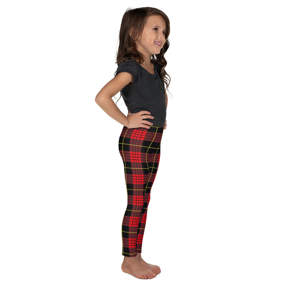 ELEVATED ESSENTIALS, THE PERFECT KID'S LEGGING VINTAGE PLAID RED AND BLACK