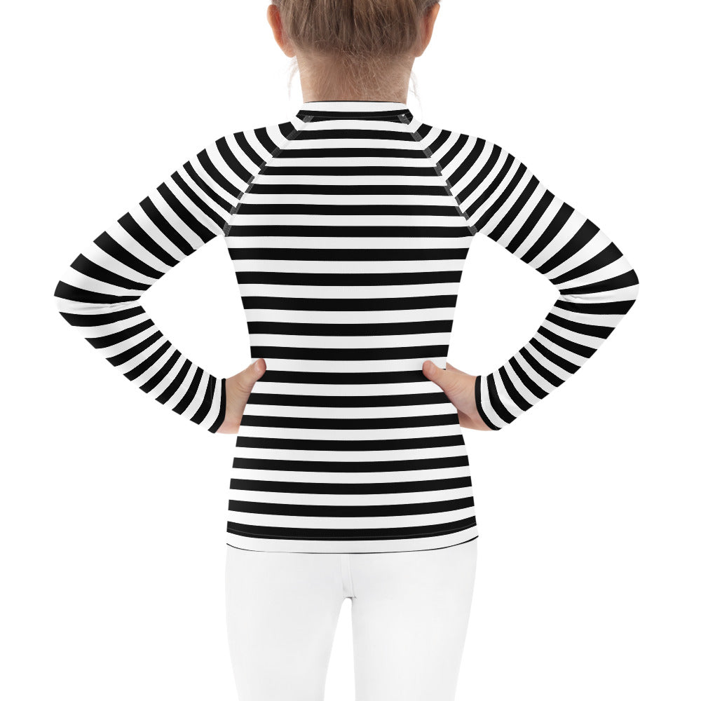 UPF 50  RASHGUARD STRIPES BLACK & WHITE