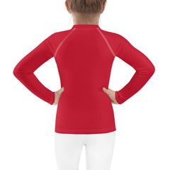 WATERSIDE UPF LONG SLEEVES KID'S RASH GUARD CHERRY RED