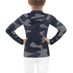 WATERSIDE UPF LONG SLEEVES KID'S RASH GUARD NAVY CAMO