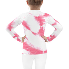 WATERSIDE UPF LONG SLEEVES KID'S PINK TIE DYE RASH GUARD