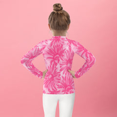 WATERSIDE UPF LONG SLEEVES KID'S SHE IS A WILDFLOWER PINK RASH GUARD