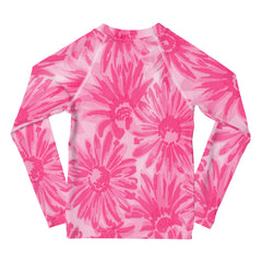 WATERSIDE UPF LONG SLEEVES KID'S SHE IS A WILDFLOWER PINK RASH GUARD