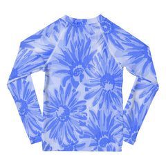 WATERSIDE UPF LONG SLEEVES KID'S SHE IS A WILDFLOWER ROYAL BLUE RASH GUARD