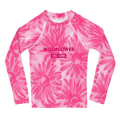 WATERSIDE UPF LONG SLEEVES KID'S SHE IS A WILDFLOWER PINK RASH GUARD