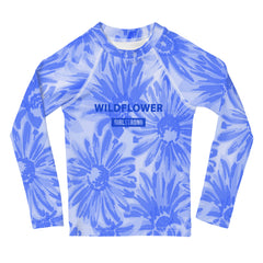 WATERSIDE UPF LONG SLEEVES KID'S SHE IS A WILDFLOWER ROYAL BLUE RASH GUARD