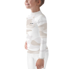WATERSIDE UPF LONG SLEEVES KID'S RASH GUARD WHITE CAMO