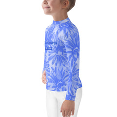WATERSIDE UPF LONG SLEEVES KID'S SHE IS A WILDFLOWER ROYAL BLUE RASH GUARD