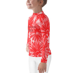 WATERSIDE UPF LONG SLEEVES KID'S SHE IS A WILDFLOWER RED POPPY RASH GUARD