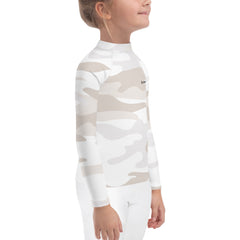 WATERSIDE UPF LONG SLEEVES KID'S RASH GUARD WHITE CAMO