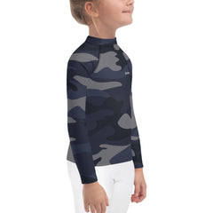 WATERSIDE UPF LONG SLEEVES KID'S RASH GUARD NAVY CAMO