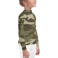 WATERSIDE UPF LONG SLEEVES KID'S RASH GUARD GREEN CAMO