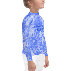 WATERSIDE UPF LONG SLEEVES KID'S SHE IS A WILDFLOWER ROYAL BLUE RASH GUARD