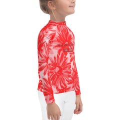WATERSIDE UPF LONG SLEEVES KID'S SHE IS A WILDFLOWER RED POPPY RASH GUARD